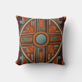 Inca Cross Muster Rot und Gelb Kissen (Vorderseite)