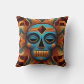 Inca Cross Muster Rot und Gelb Kissen (Rückseite)