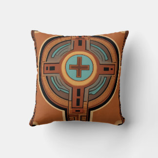 Inca Cross Muster Rot und Gelb Kissen