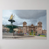 Inca Kaiser Pachacuti Statue, Cusco, Peru Poster (Vorne)