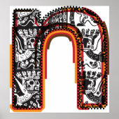 Inca Letter N Artistic Lettering Poster (Vorne)