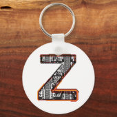 Inca Letter Z Artistic Schriftart Schlüsselanhänge Schlüsselanhänger (Vorderseite)