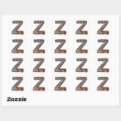 Inca Letter Z Artistic Schriftart Square Sticker (Blatt)