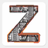 Inca Letter Z Artistic Schriftart Square Sticker (Vorderseite)