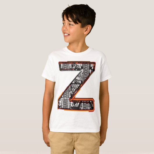 Inca Letter Z Artistic Schriftart T - Shirt (Vorne ganz)