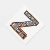 Inca Letter Z Schriftart Napkins Serviette (Ecke)