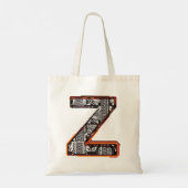 Inca Letter Z Schriftart Tote Tasche (Rückseite)