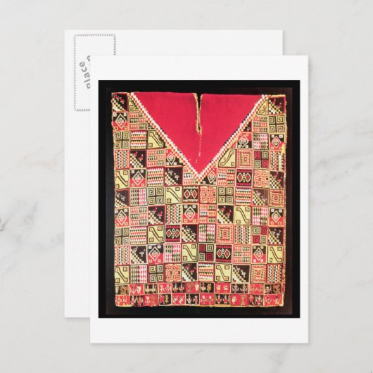 Inca 'Poncho', Bolivien, c.1500 (Wolle) Postkarte (Vorne/Hinten)