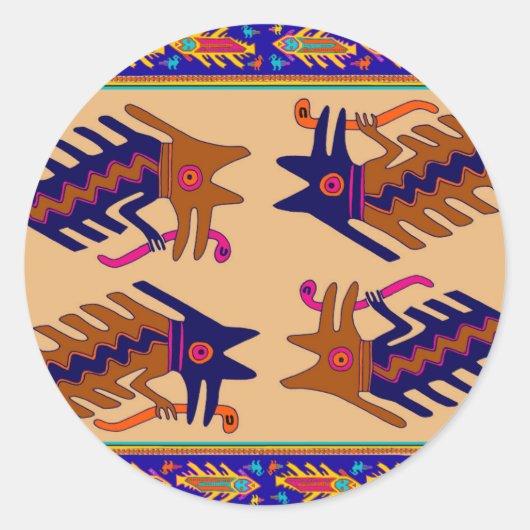 Inca Stamm Serpent Runder Aufkleber (Vorderseite)