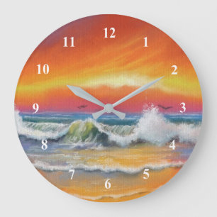 Incandescence - Watercolor Art - Große Wanduhr