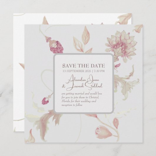 Incantation Flat Save the Date Card (Vorne/Hinten)