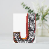 Inca's, Letter J Postkarte (Stehend Vorderseite)