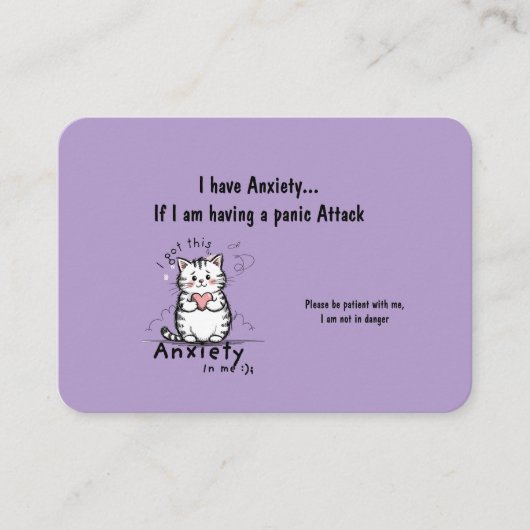 Incase of a Panic Attack Business Card Visitenkarte (Vorderseite)