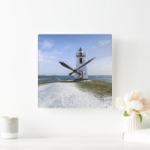 Inch Arran Lighthouse New Brunswick Quadratische Wanduhr (Zuhause)