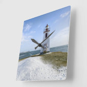 Inch Arran Lighthouse New Brunswick Quadratische Wanduhr (Winkel)