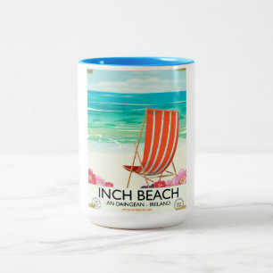 Inch Beach, An Daingean - Ireland Reiseplakat Zweifarbige Tasse