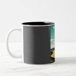 Inch Beach Kerry Irland Vintag Minimal Retro Tra Zweifarbige Tasse