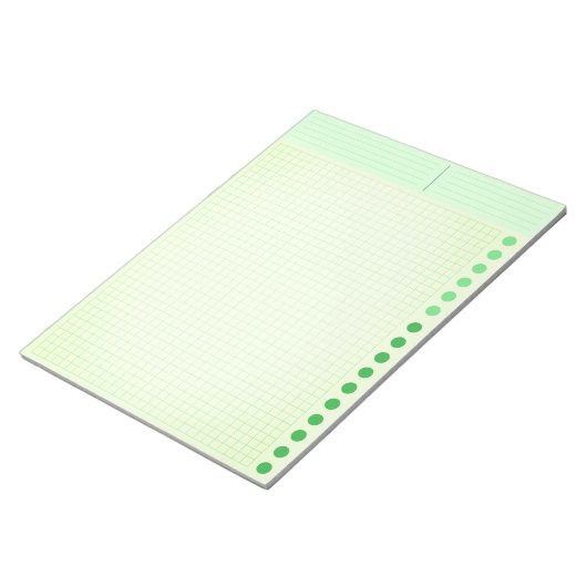 (Inch Ruled Squared) Green Blank Grid Graph Paper Notizblock (angewinkelt)