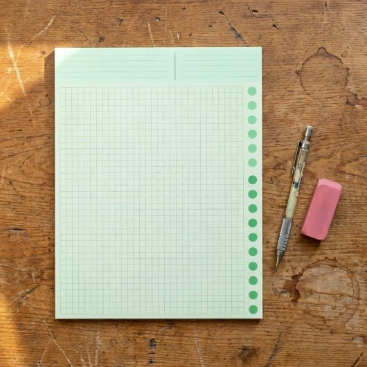 (Inch Ruled Squared) Green Blank Grid Graph Paper Notizblock