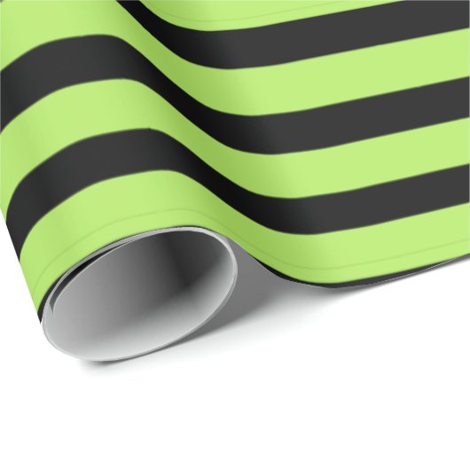 Inch-Wurm, grün und schwarz Streifen Geschenkpapier (Rolleneckpunkt)