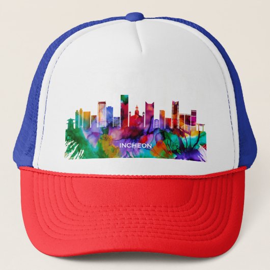 Incheon Skyline Truckerkappe (Vorderseite)