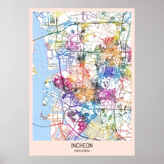Incheon South Korea City Map Poster (Vorne)