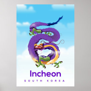 Incheon South Korea Dragon Poster