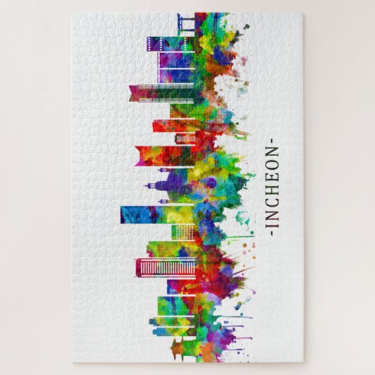 Incheon South Korea Skyline Puzzle (Vertikal)