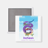 Incheon Südkorea Dragon Magnet (Vorderseite/Rückseite)