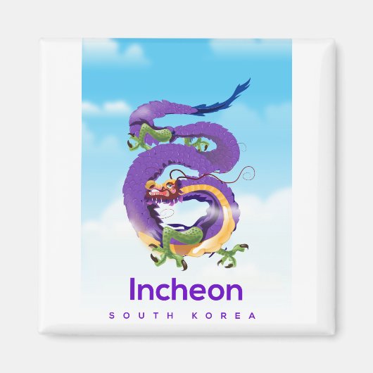 Incheon Südkorea Dragon Magnet (Vorne)