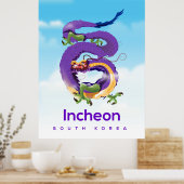 Incheon Südkorea Dragon Poster (Küche)