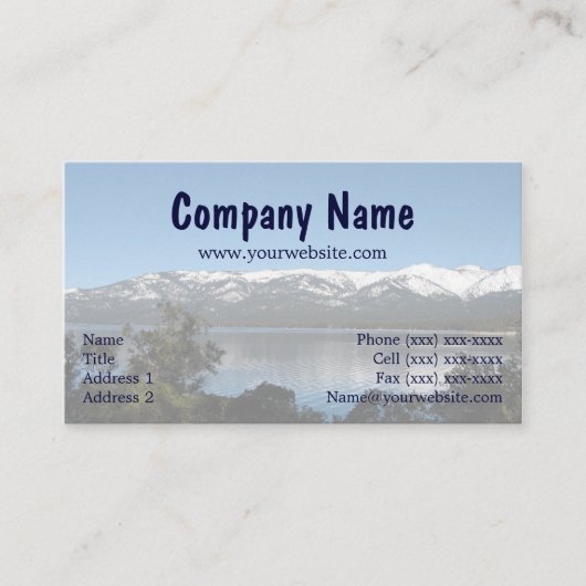 Incline Village, North Shore Lake Tahoe Visitenkarte (Vorderseite)