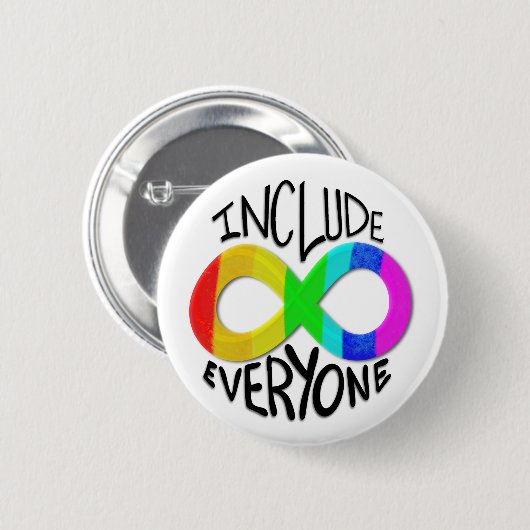 Include Everyone Rainbow Infinity Symbol  Button (Vorne & Hinten)