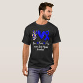Inclusion Body Myositis IBM Peace Liebe Hope Blue  T-Shirt (Vorne ganz)
