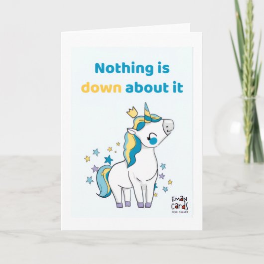 Inclusion for Down Syndrome - Unicorn Karte (Vorderseite)