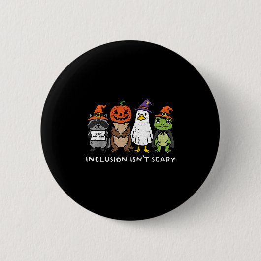 Inclusion Isn't Y Slp Halloween Sped Teacher Anima Button (Vorderseite)