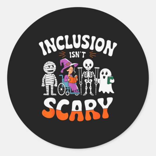 Inclusion Isn't Y Sped Halloween Special Education Runder Aufkleber (Vorderseite)