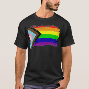 Inclusive Progress Pride Flag Gay Pride LGBTQ Rain T-Shirt