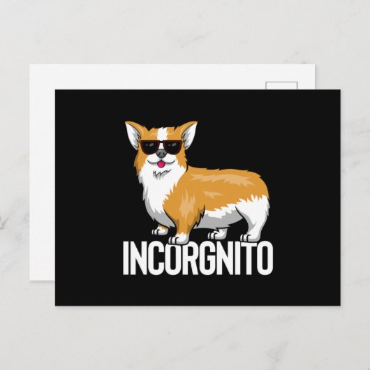 Incognito Corgi Postkarte (Vorne/Hinten)