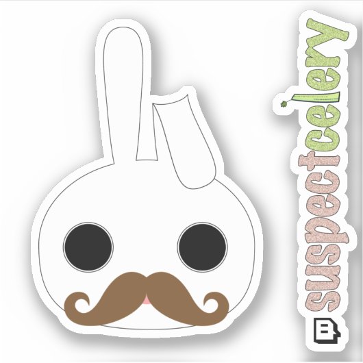 Incognito Mustache Bunny Emote SuspectCelery™ Logo Aufkleber (Vorderseite)