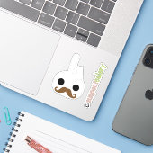 Incognito Mustache Bunny Emote SuspectCelery™ Logo Aufkleber (Laptop mit iPhone)