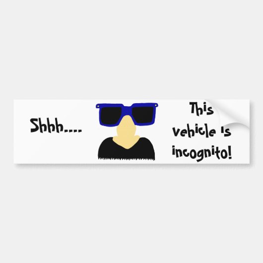 Incognito Mustache & Glasses Autoaufkleber (Vorne)
