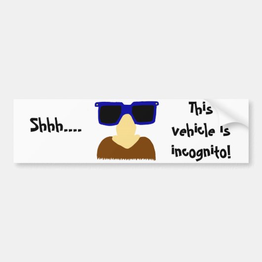 Incognito Mustache & Glasses Autoaufkleber (Vorne)