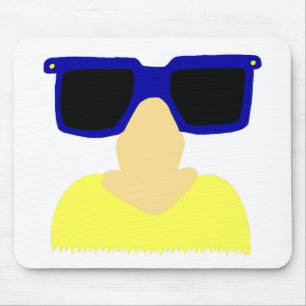 Incognito Mustache & Glasses Blonde Mousepad