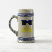 Incognito Mustache & Glasses Blonde Stein Bierglas (Links)
