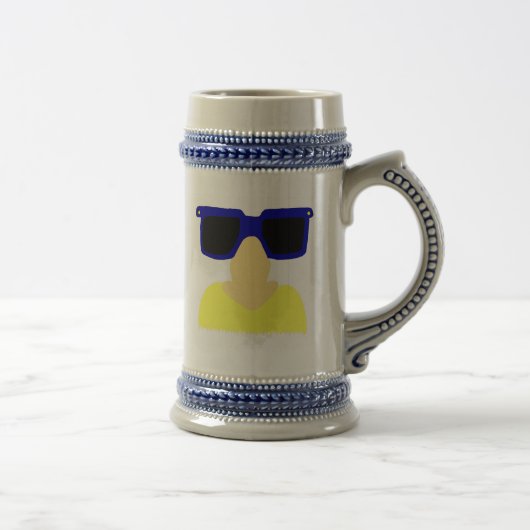 Incognito Mustache & Glasses Blonde Stein Bierglas (Rechts)