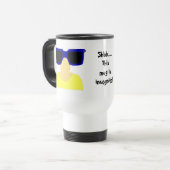 Incognito Mustache & Glasses Blonde Travel Mug Reisebecher (Vorderseite Links)