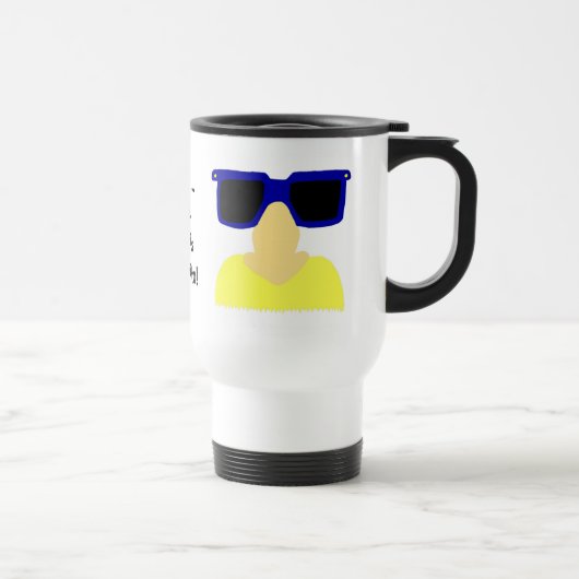 Incognito Mustache & Glasses Blonde Travel Mug Reisebecher (Rechts)