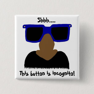 Incognito Mustache & Glasses Button