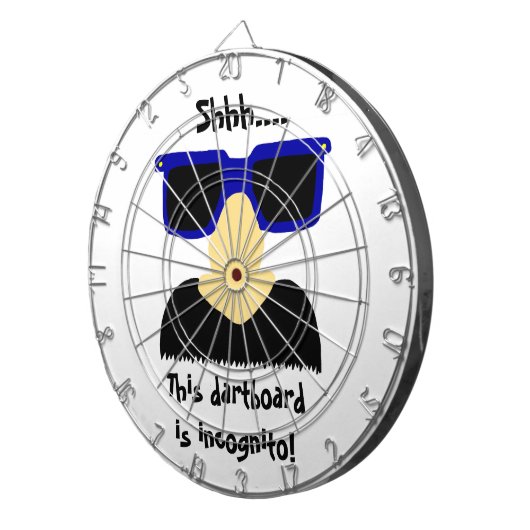 Incognito Mustache & Glasses Dartboard Dartscheibe (Vorderseite rechts)